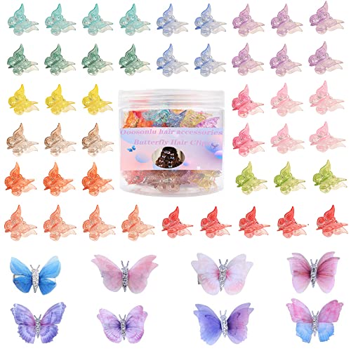 58 Pcs Hair Clips For Women And Girls Hair Clips Butterfly Hair Clips Mini Cute Clips Small Pastel Hair Claw Clips Multi-Color Hair Accessories For Girls Hair Barrettes For Women #TOP3