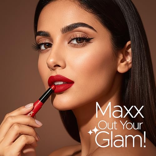 Image of Hilary Rhoda Maxx Stay Non Transfer Lipstick | Matte Finish & Transfer-Proof | 16-Hour Stay | Creamy Finish & Smudge Proof | Crayon Lipstick - 1.5g (Scarlet Blush - Shade 12)