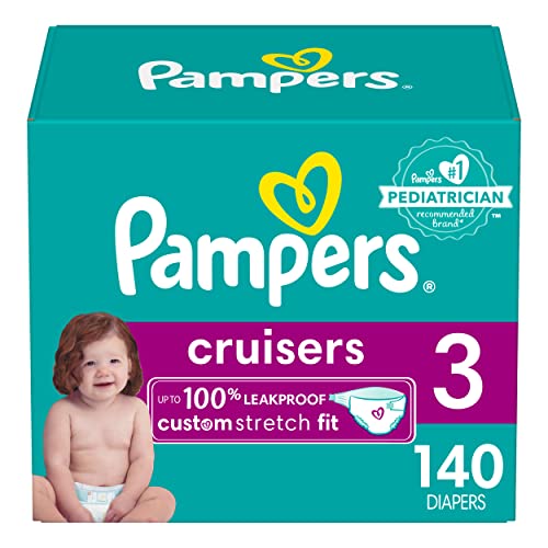 Image of Pampers Cruisers Diapers - Size 3, 140 Count, Disposable Active Baby Diapers with Custom Stretch