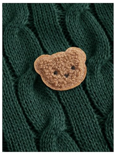 Verdusa Women's Cable Knit Pullovers Round Neck Short Sleeve Sweater Top3