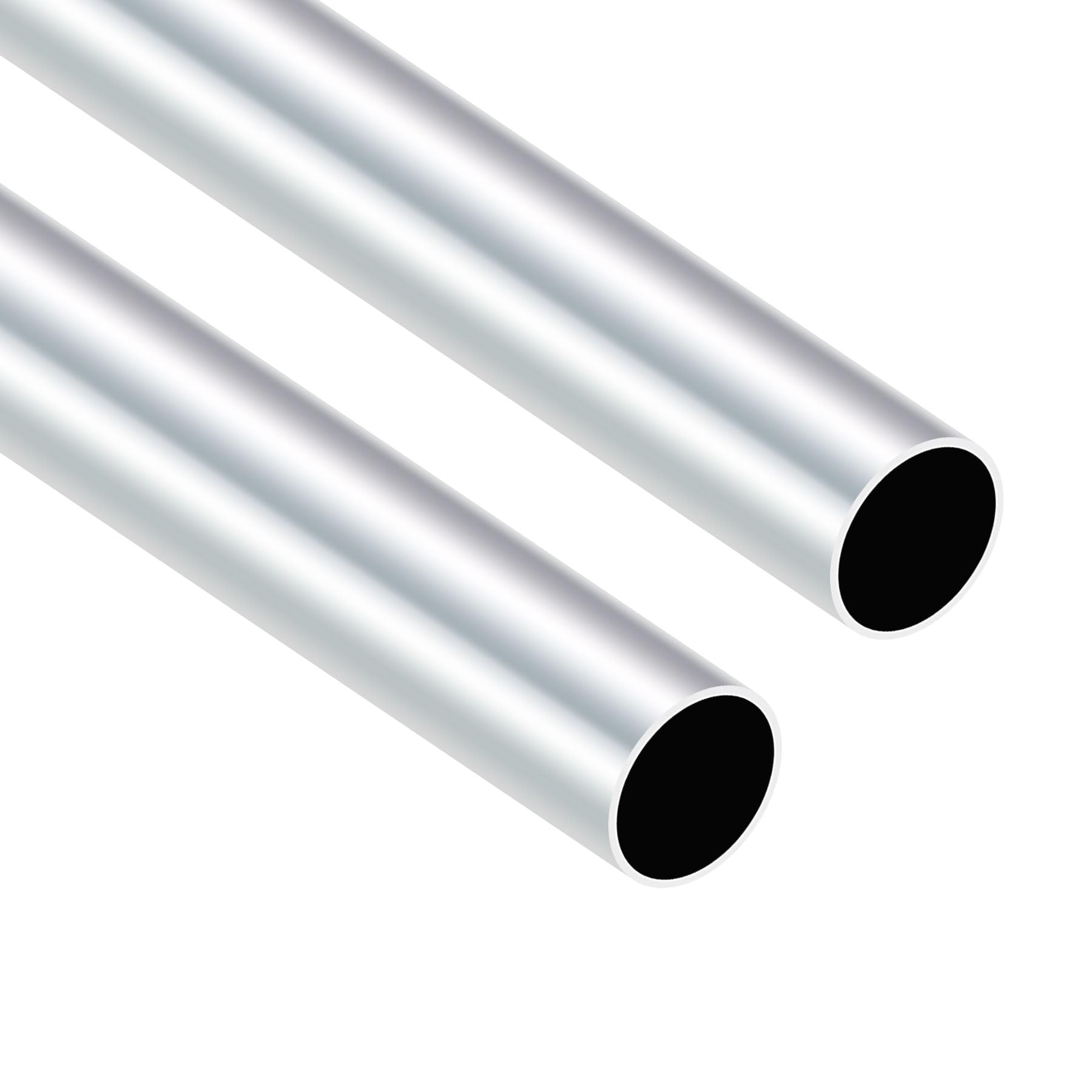 Imeistek Silver 6063 Aluminium Round Tubes, 27Mm Od 25Mm Id 400Mm Length Seamless Aluminium Tubes For Diy Model, Industrial,Decorative (2Pcs)