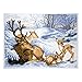 Produktbild Collection d'Art PA0543 Hirschfamilie Bedrucktes Aida für Kreuzstickerei, Baumwolle, Mehrfarbig, 29x40cm