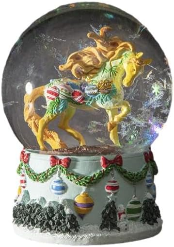 Miniatura 1 de Ebros Gift Trail of Painted Ponies Western Vintage Christmas Delightful Adornos de árbol de caballo con purpurina, globo de agua de 5.25 pulgadas de