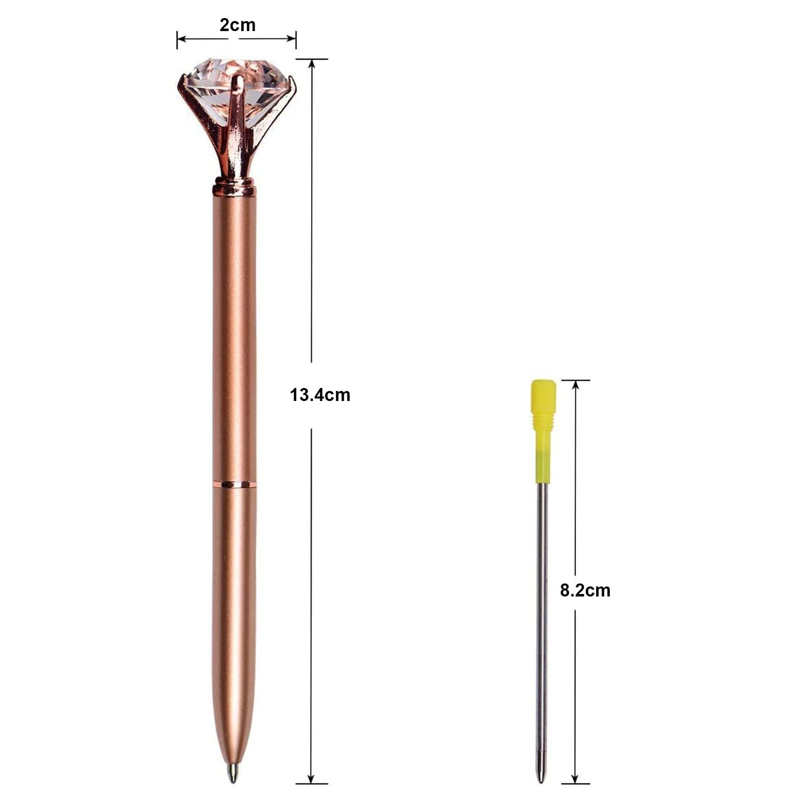 12 Kugelschreiber Mit Kristall-Diamant, Schwarze Tinte + 12 Ersatzminen – Stylische Stifte Für Schule, Büro & Als Geschenk