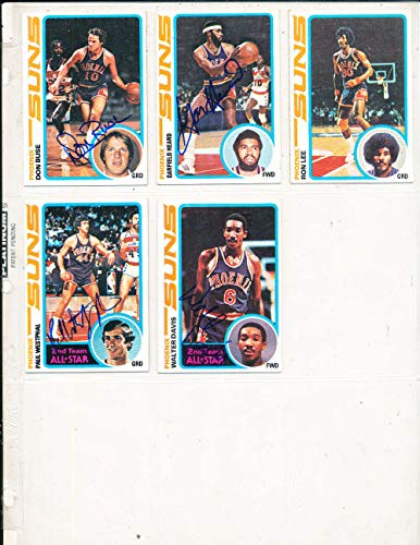 1978 Topps Phoenix suns cards 4 signed Buse, Heard, Westphal, Davis