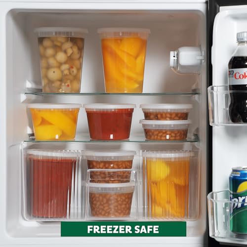 Image of Freshware Food Storage Containers [50 Set] 25 oz Plastic Deli Containers with Lids, Slime, Soup, Meal Prep Containers, BPA Free, Stackable, Leakproof, Microwave, Dishwasher and Freezer Safe