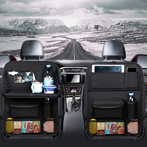 Tumecos Back Seat Organizers And Storage 2 Pack With Touch Screen Tablet Holder Kick Mats Back Seat Protector (Black&Red) #TOP6