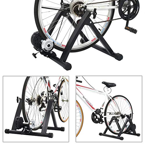 Foto von Indoor Rollentrainer für Fahrrad Klappbar Heimtrainer Geeignet für Rennrad & MTB Geeignet mit 26