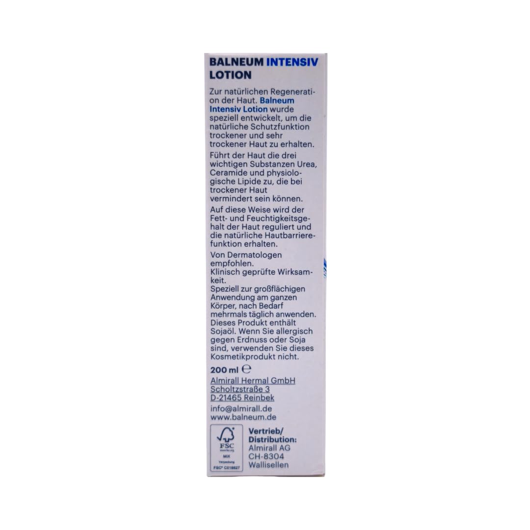 Balneum Intensiv Lotion 200 ml I Körperlotion für trockene & sehr trockene Haut I mit Urea, Ceramiden & Lipiden I feuchtigkeitsspendend & rückfettend I inkl. Pharma Perle Duschgel (3x)