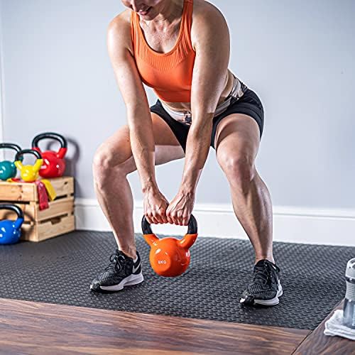 nuovva Kettlebell Workout Fitness Weight  Vinyl Coated Cast Iron Kettlebells - Gym Exercise Equipment for Strength Training