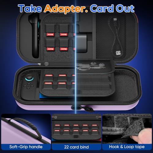 Image of [Charge inside] Carrying Case for Nintendo Switch 2 2025 / Switch OLED with Adapter and for Joy Cons Storage, Travel Case with Clear Protective Case for Switch 2 Console
