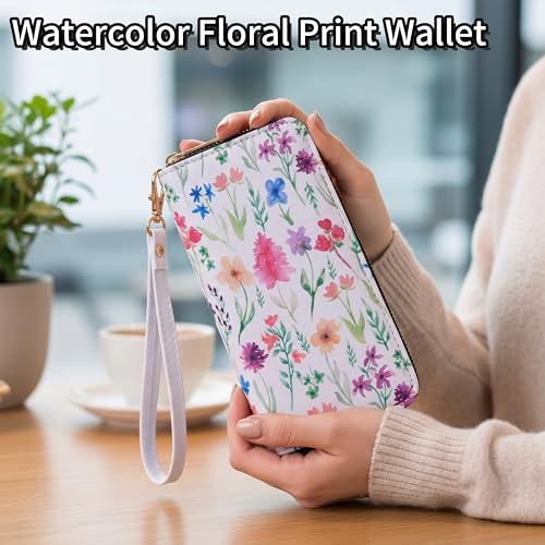 Image of Checkered Highland Cow Print Book Wallet For Women Skull Goth Frog Butterfly Ladies Cluth Wristlet Wrist Strap Long Purse Zip Around Card Holder