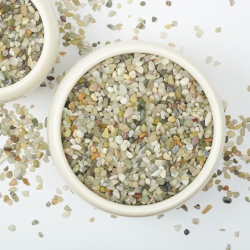 Image of 20lbs Natural Gravel Pebbles for Succulents and Cacti, 1 /5 Inch Decorative River Stones - Perfect for Vases, Aquariums, Terrariums, and Outdoor Gardening, Mixed Colors (Jade, 20 Pounds)