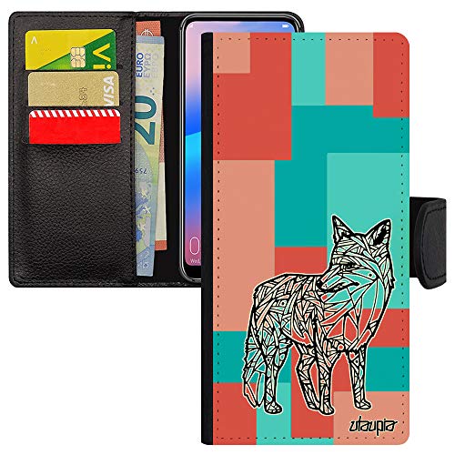 Coque Xiaomi Redmi Note 9s Portefeuille Fine et Légère Motif Renard