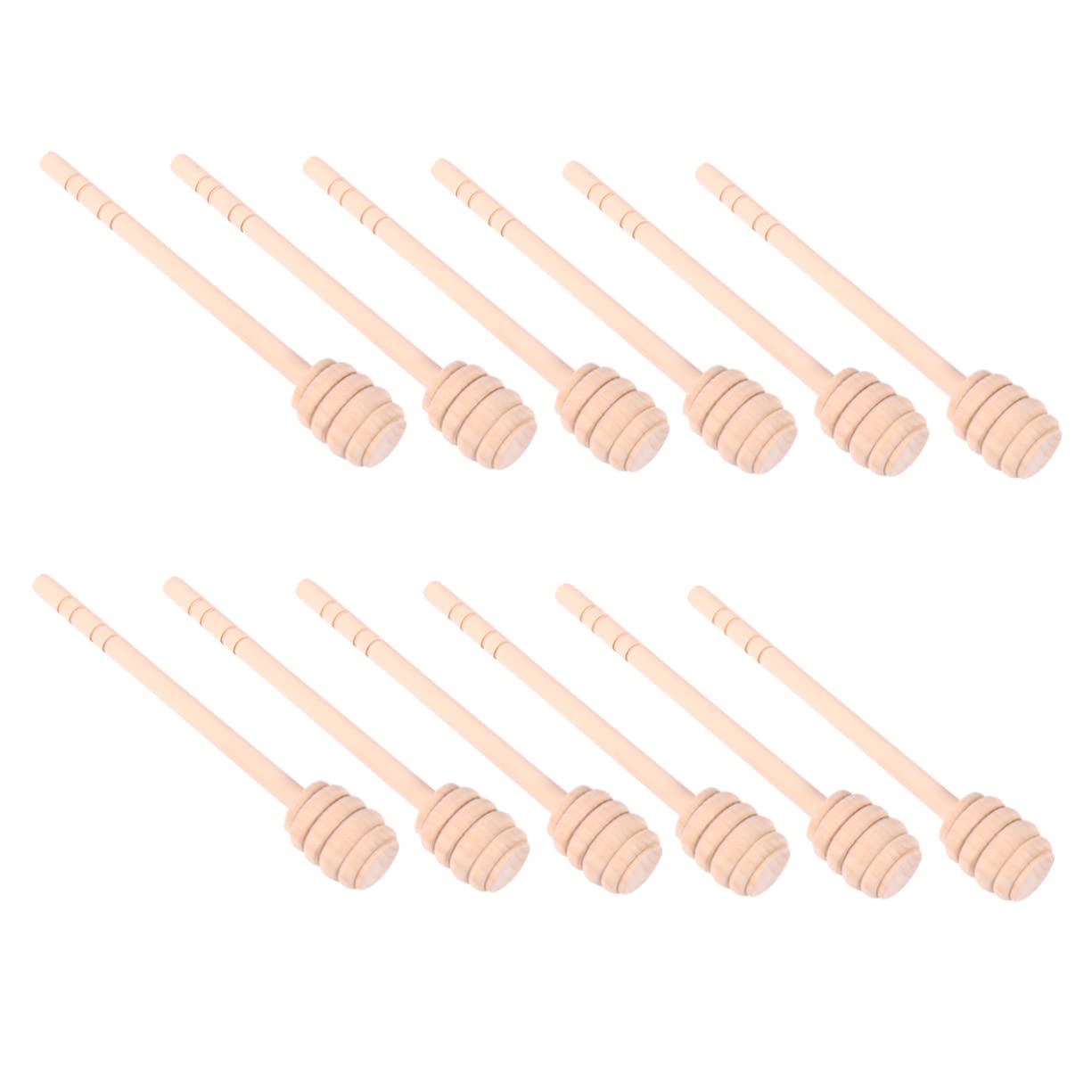 VINTORKY 12pcs Bee Stick Honey Stick Creamed Honey Coffee Stir Sticks Honey Ladle Honey Stirring Spoon Honey Stirrer Honey Tool Honey Spoon Honey Dipper Spoon Drink Wooden Brown re-usable