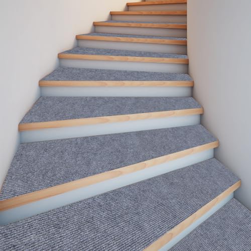 Alfombrillas antideslizantes para escaleras de 27 x 98 cm, con respaldo de TPE, reducción de ruido, reu y cortables, paquete de 5 unidades, seguro y resbaladizo, apto para personas mayores