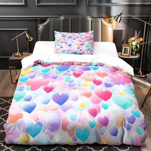 Parure de lit microfibre 135x200 cm multicolore ultra douce avec fermeture éclair pour lit simple - 3