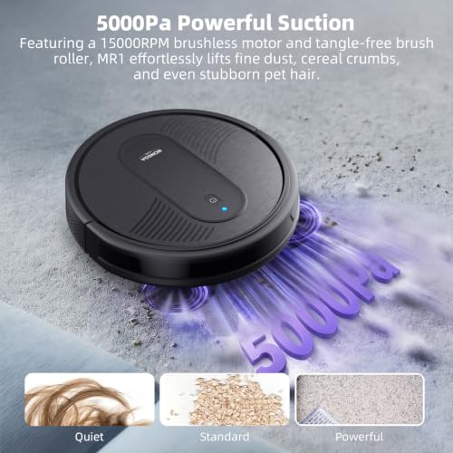 MONSGA Robot Vacuum Cleaner with Mop, 5000Pa Strong Suction - Image 2