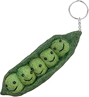Handmade Wool Felt Keychains: 16 Cute Fruit & Veggie Charms with Playful Expressions for Bags & Keys