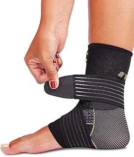 Ankle Brace for Women and Men - Adjustable Strap for Arch Support - Plantar Fasciitis Brace for Sprained Ankle Achilles Tendonitis Pain and Injured Foot - Breathable Copper Infused Nylon (X-Large)