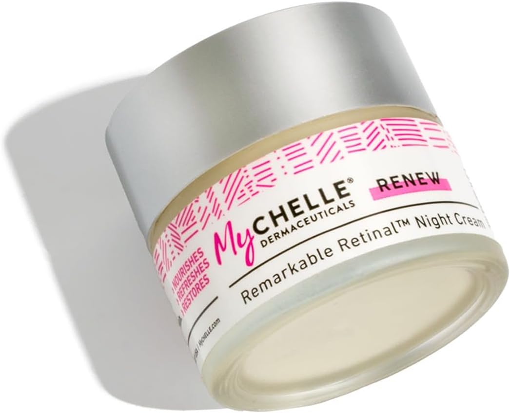 - MyChelle Dermaceuticals Remarkable Retinal Night Cream Nutrient-Rich Moisturizer with Vitamin A Retinaldehyde for All Skin Types, Cruelty Free, Vegan, White, 1.2 Fl Oz