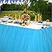 MYMM 3FT(36 * 31 in) Blue Tulle Tutu Table Skirt, Wedding Bridesmaid, Baby Party Skirt, Rectangle Or Round Decorative Table Decoration, Fashion Deluxe Romantic Birthday Party Shower