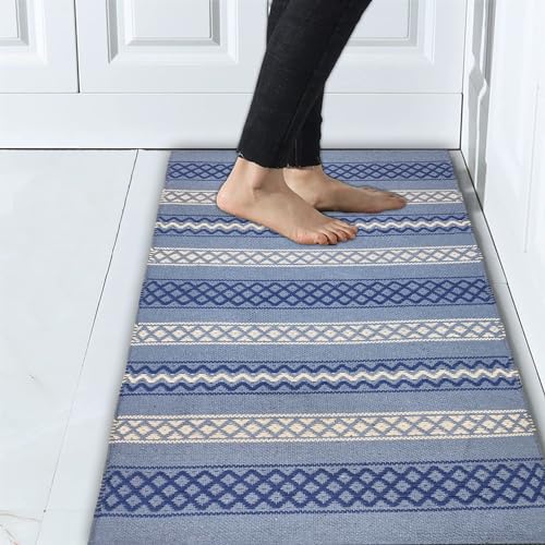 Image of inchCotton Runner Rug 2x5 Feet - Minimalist Carpet for Home Decor, Bedroom & Hallway Soft, Durable & Easy to Maintain Floor Mat