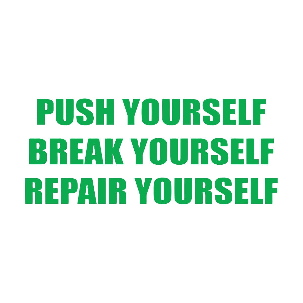 Gym Wall Sticker Push Break Repair Yourself Motivational Words Decals Quote Fitness Vinyl Decal Bedroom Inspire Decoration Large - 42x100cm