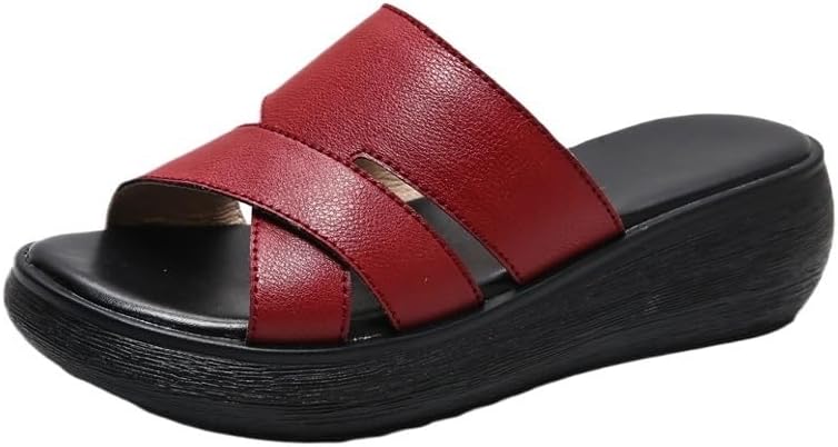 [わしのおとも] ASXDCP 厚底レディースサンダル、傾斜ヒール、滑り止め付き。厚底レディースサンダル