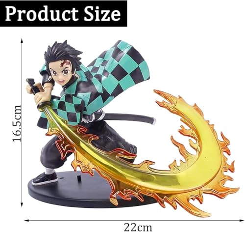 Image of FUNFOB Tanjiro Action Figure Width - 22cm Collectible for Anime Fans Manga Weeb PVC Multicolour | Tanj Fight