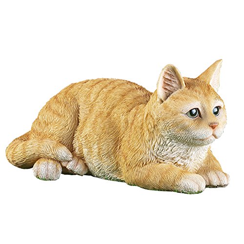 Collections Etc Pretty Tabby Cat Outdoor Garden Statue, Sculpture