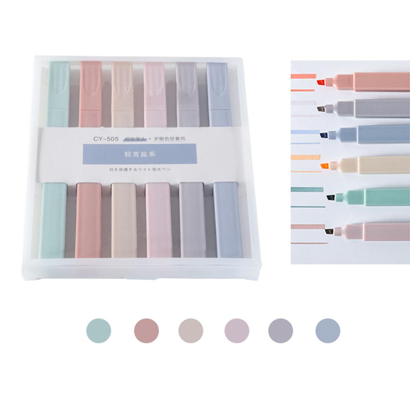 10 Set 6 Stück Kawaii Textmarker Stifte Set für Büro DIY Fotoalbum Mädchen Geschenke B, Stil B