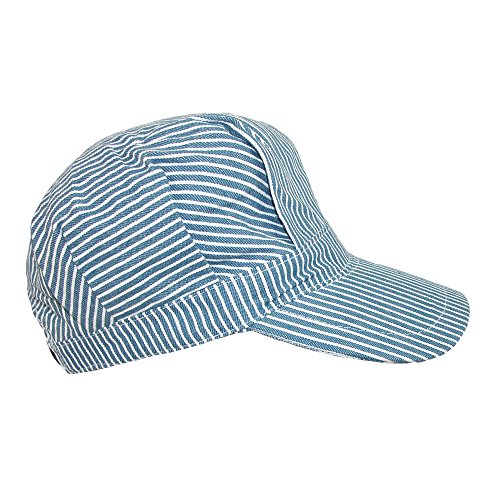 CTM Kids' Cotton Blue Stripe Train Engineer Cap