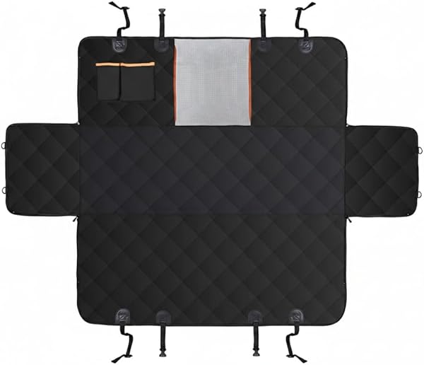 PET&TECH Cubierta Impermeable para Asiento de Coche para Perros; 38x147 cm; Protector Antipelusas, Antideslizante y Plegable – Tela Resistente de 4 Capas – Fácil de Limpiar