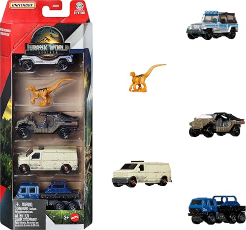 Mattel Matchbox Jurassic World Rebirth: Vehicle 5-Pack Assortment