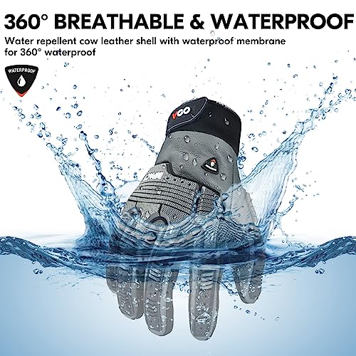 Vgo... 1Pair -20℃/-4°F Winter Work Gloves Men, Waterproof Warm Work Gloves Men, Insulated Work Gloves - Image 3