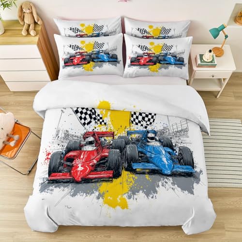 Housse de couette course auto en microfibre douce avec fermeture éclair rapide - 3