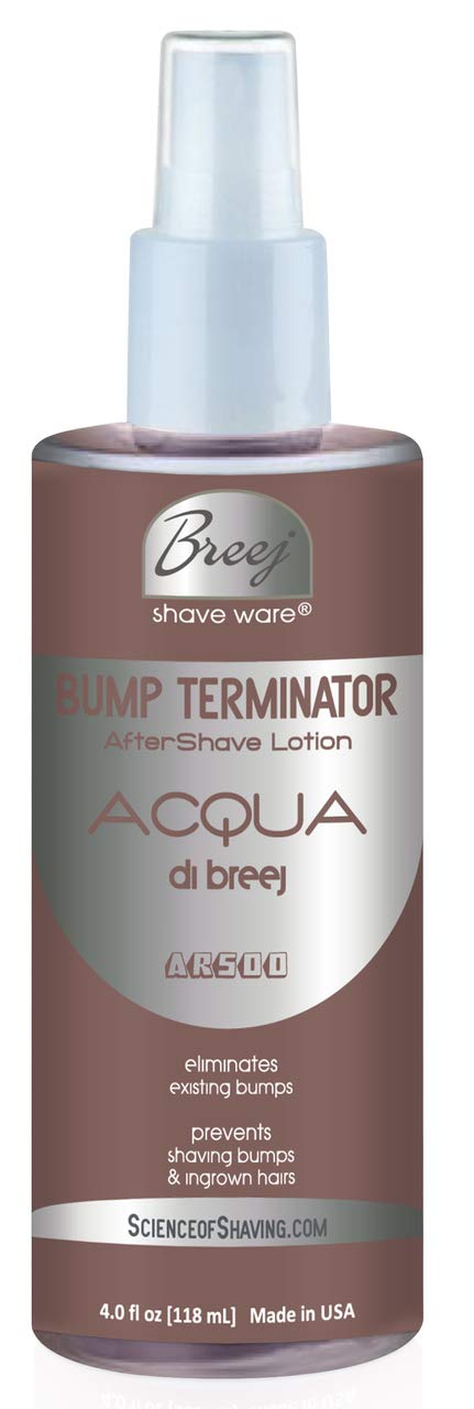 BREEJ Fragranced Anti-Bump, Anti-Ingrown Hairs Aftershave Lotion for Smooth Bump Free Skin, 4 Oz (ACQUA DI BREEJ AR500)