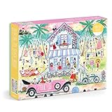 Galison Roaring 20s Beach House – 1000 Piece Michael Storrings Jigsaw Puzzle Featuring Beautiful Artwork of 1920s Inspired Beach House