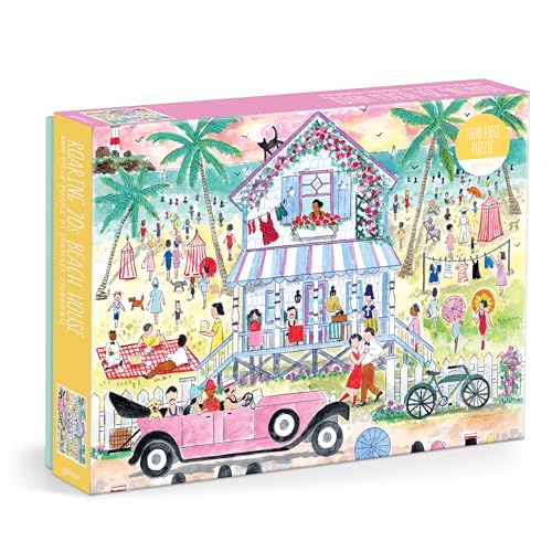 Galison Roaring 20s Beach House – 1000 Piece Michael Storrings Jigsaw Puzzle Featuring Beautiful Artwork of 1920s Inspired Beach House