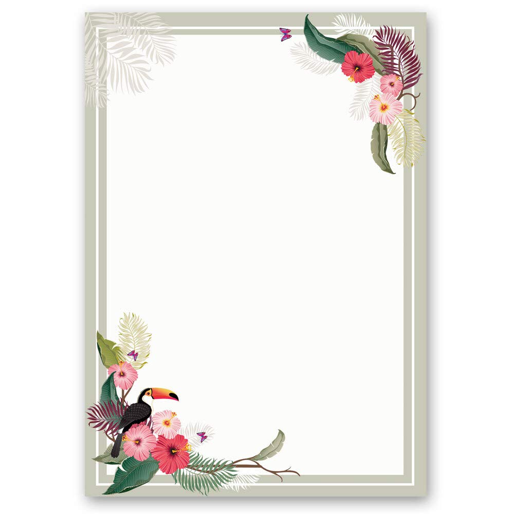 Motif Letter Paper! Summer Branches Seasons - Summer 250 Sheets DIN A5 - Paper-Media