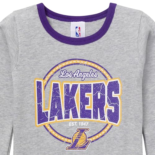 Gerber Unisex Toddler NBA Team Snug Fit Cotton Pajamas, Los Angeles Lakers, 4T - image 4