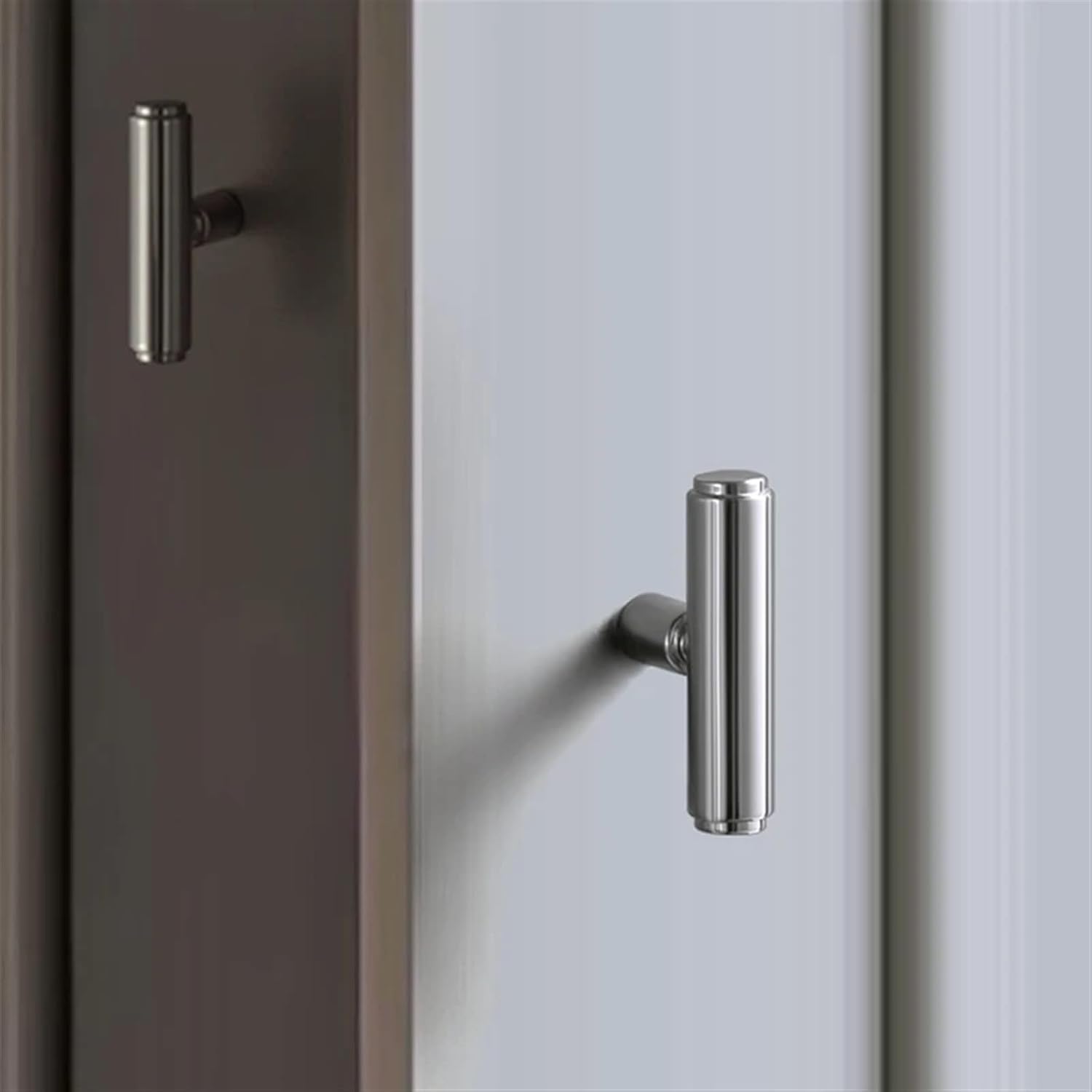 Modern Solid Zinc Alloy Cabinet Pull Furniture Handle Shiny Titanium Gold Wardrobes Drawer Handles Round Knob Kitchen Handle 1Pcs (Color : 256mm-01, Size : 6pc)