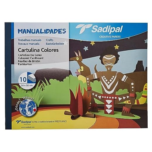 Sadipal 936179 - Cuaderno de manualidades cartulina, 10 hojas, multicolor
