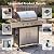 LazySunsets 49000 BTU Stainless Steel Gas Grill, 4-Burner Propane Gas Grill with Side Burner, Cast Iron Cooking Grates & Side Shelves for Patio Backyard Camping