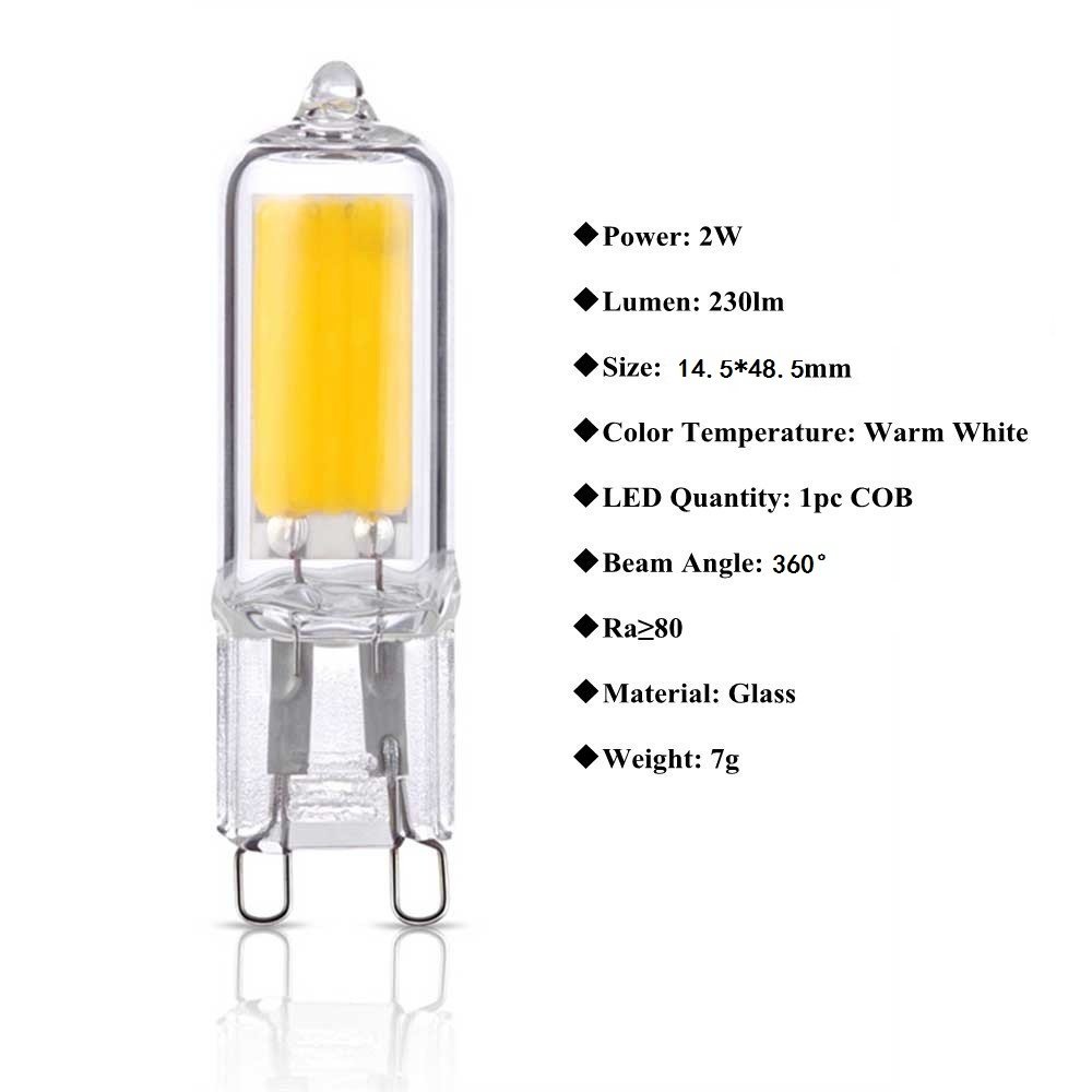 Kit De 2 Bombillas Halógenas Tipo Cápsula G9, 40 W, 127 V, Color De Luz Transparente, 3000 K