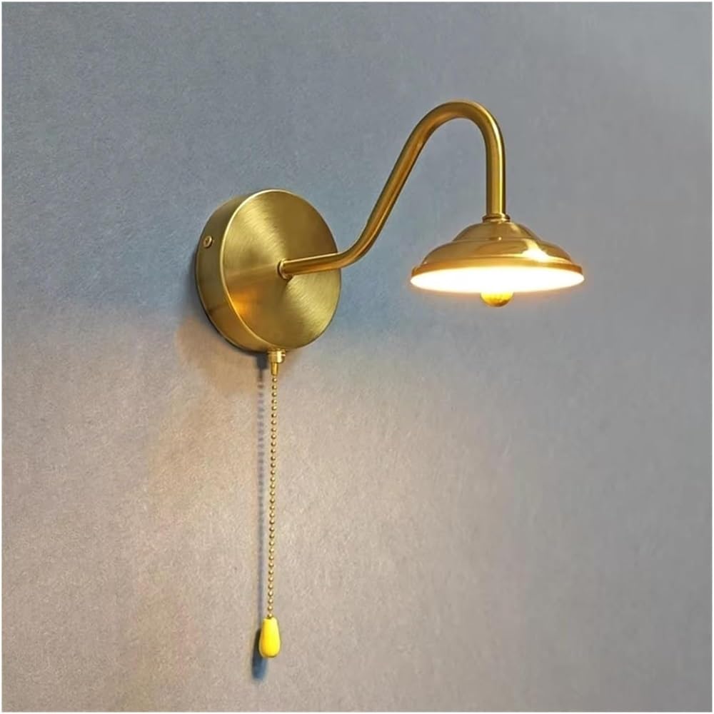 HUAYUSEDF Energy Saving Wall Sconce Golden Curved Modern Bedroom Bedside Lighting Nordic Home Decor Lamp(Cold Light)(Cold Light)