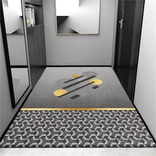 Tapis antidérapant géométrique moderne lavable pour chambre - 2