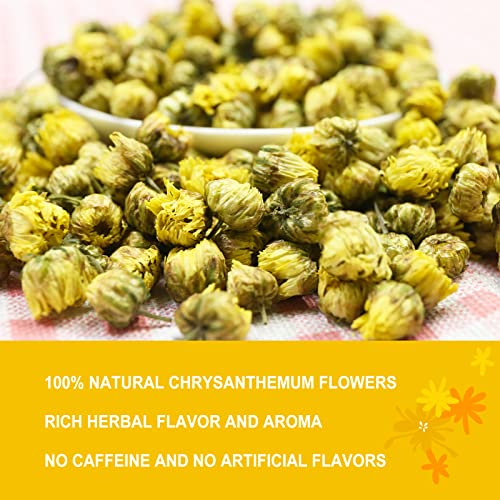 Image of Olvvla - Chrysanthemum Tea, 4oz /114g, Dried Fetal Chrysanthemum Flowers | Caffeine-free Tai Ju herbal tea with natural dried fetal chrysanthemum flowers for a floral daily infusion