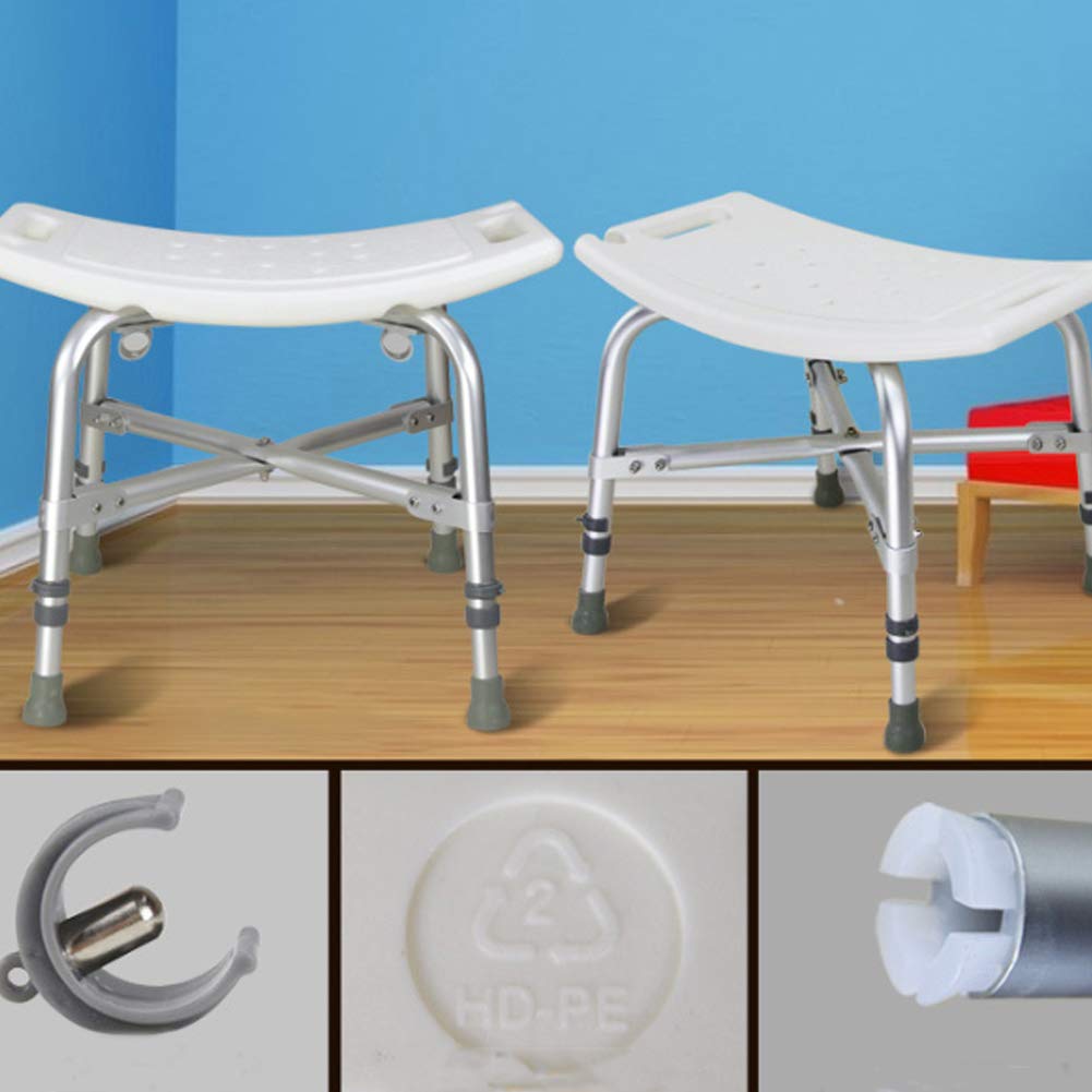 Krzesło prysznicowe – regulowany stołek kąpielowy z antypoślizgową ławką, trwałe aluminiowe nogi, nośność 226 kg, idealny dla osób starszych i osób niepełnosprawnych